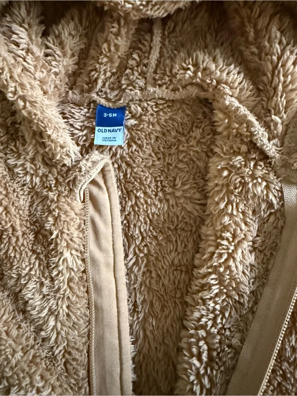 Old Navy Teddy Fleece Hooded bunting in Camel